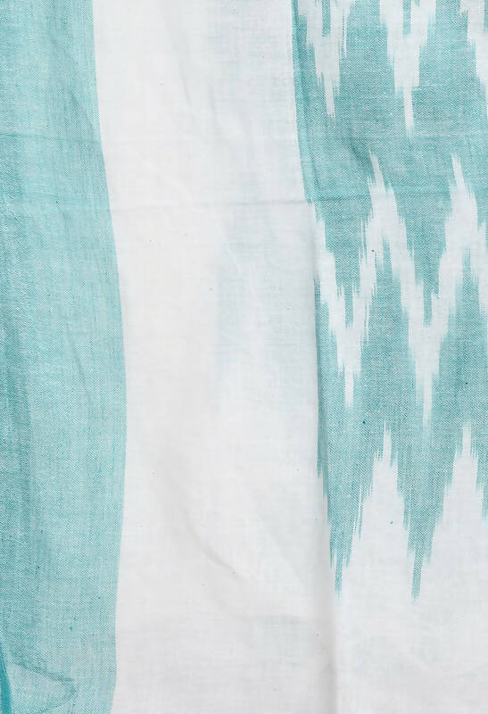 Mominos Fashion Moeza Women's Handloom Cotton Ikkat Sea Green Dupatta | Grocsy