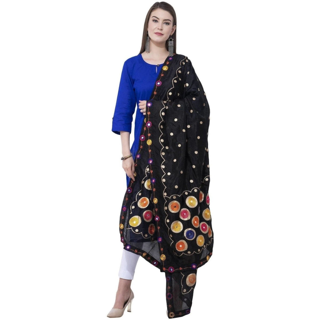 A R Silk Black Color Multi rasgulla Silk Dupattas and Chunnis | Grocsy