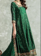 Yash Enterprise Green Silk Embroidery Party Wear Suit Set | Grocsy