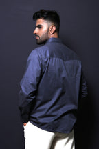 Jonesburg Dark Grey Double Pocket Regular Fit Shirt | Grocsy