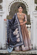 Vedant Vastram Fully Printed Pure Manipuri Silk Lehenga Choli With Blouse & Dupatta - Brown | Grocsy