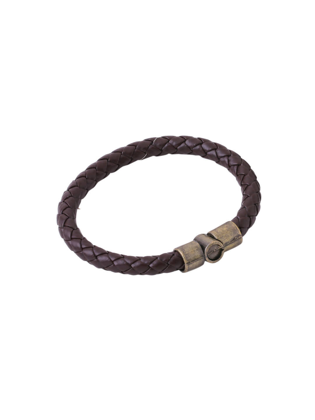NVR Men's Brown Leather Bracelet | Grocsy