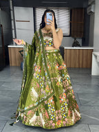 Lehenga Mart Exclusive Printed lehenga Choli for Wedding Wear - Mahendi | Grocsy