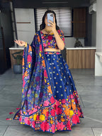 Lehenga Mart Exclusive Printed lehenga Choli for Wedding Wear - Royal Blue | Grocsy