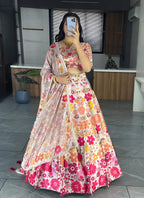 Lehenga Mart Exclusive Printed lehenga Choli for Wedding Wear - White | Grocsy