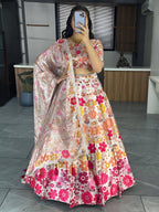 Lehenga Mart Exclusive Printed lehenga Choli for Wedding Wear - White | Grocsy