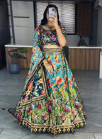 Lehenga Mart Exclusive Printed lehenga Choli for Wedding Wear - Bottle Green | Grocsy