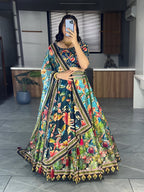 Lehenga Mart Exclusive Printed lehenga Choli for Wedding Wear - Bottle Green | Grocsy