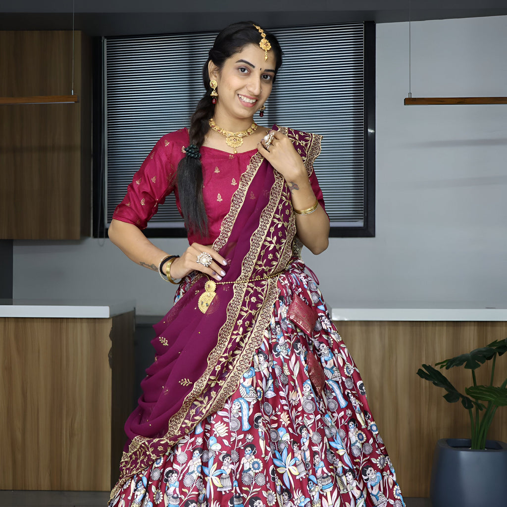 Lehenga Mart Designer Bollywood Style Wedding Lehenga Choli - Wine | Grocsy