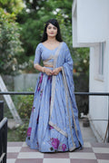 Lehenga Mart Designer Bollywood Style Wedding Lehenga Choli - Firozi | Grocsy