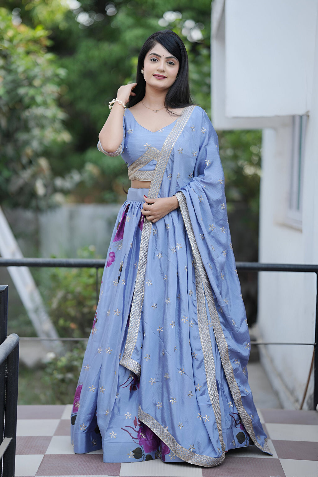 Lehenga Mart Designer Bollywood Style Wedding Lehenga Choli - Firozi | Grocsy