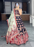 Lehenga Mart Designer Art Silk Printed Lehenga Choli - Black | Grocsy