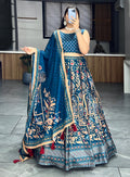 Lehenga Mart Designer Art Silk Printed Lehenga Choli - Rama | Grocsy