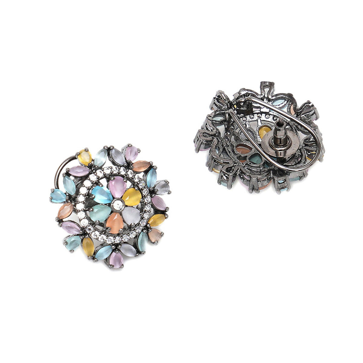 Blush Flower Stone Studs- Ruby Raang | Grocsy
