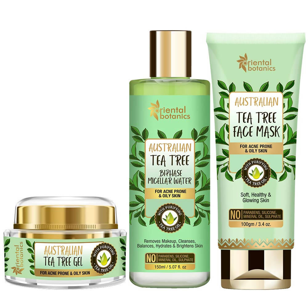 Oriental Botanics Australian Tea Tree Anti Acne Day And Night Care Combo | Grocsy