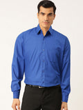 Jainish Men's Cotton Solid Royal Blue Formal Shirt's ( SF 361Royal ) | Grocsy