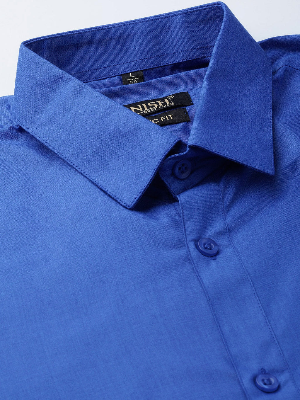 Jainish Men's Cotton Solid Royal Blue Formal Shirt's ( SF 361Royal ) | Grocsy