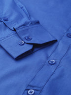 Jainish Men's Cotton Solid Royal Blue Formal Shirt's ( SF 361Royal ) | Grocsy