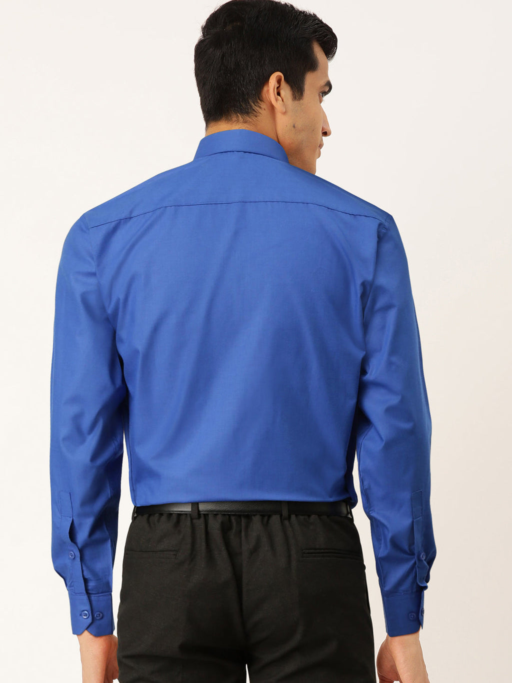 Jainish Men's Cotton Solid Royal Blue Formal Shirt's ( SF 361Royal ) | Grocsy