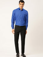 Jainish Men's Cotton Solid Royal Blue Formal Shirt's ( SF 361Royal ) | Grocsy