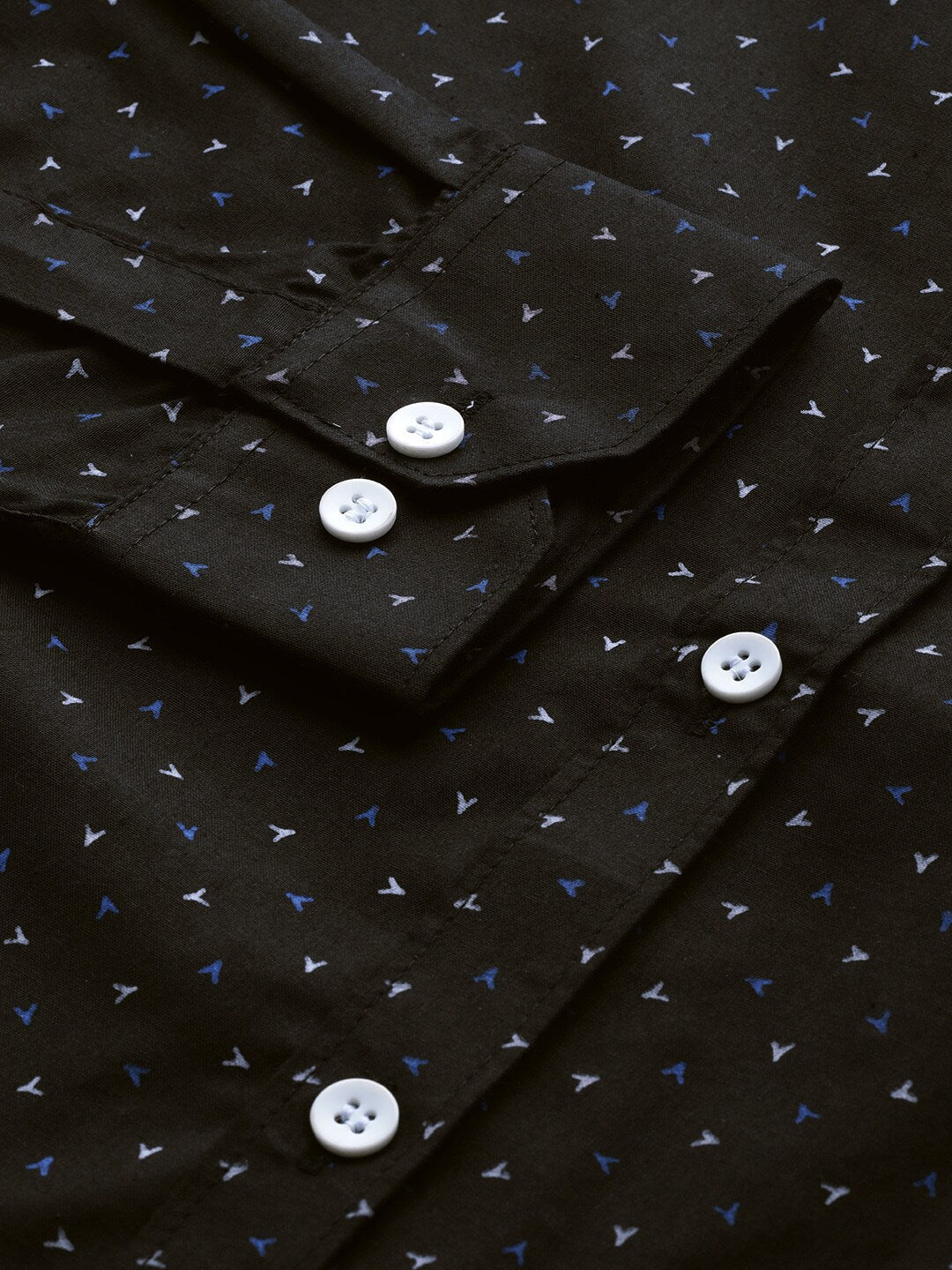 Jainish Black Men's Cotton Printed Formal Shirts ( SF 716Black ) | Grocsy