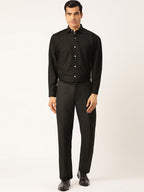 Jainish Black Men's Cotton Printed Formal Shirts ( SF 716Black ) | Grocsy