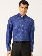 Jainish Blue Men's Cotton Printed Formal Shirts ( SF 716Blue ) | Grocsy