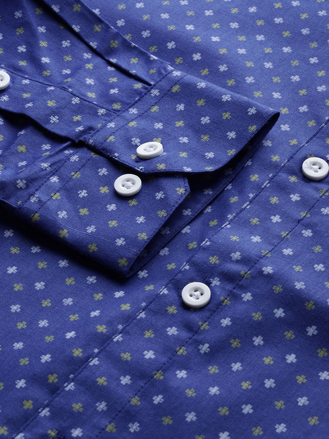 Jainish Blue Men's Cotton Printed Formal Shirts ( SF 716Blue ) | Grocsy