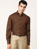 Jainish Brown Men's Cotton Printed Formal Shirts ( SF 716Coffee ) | Grocsy