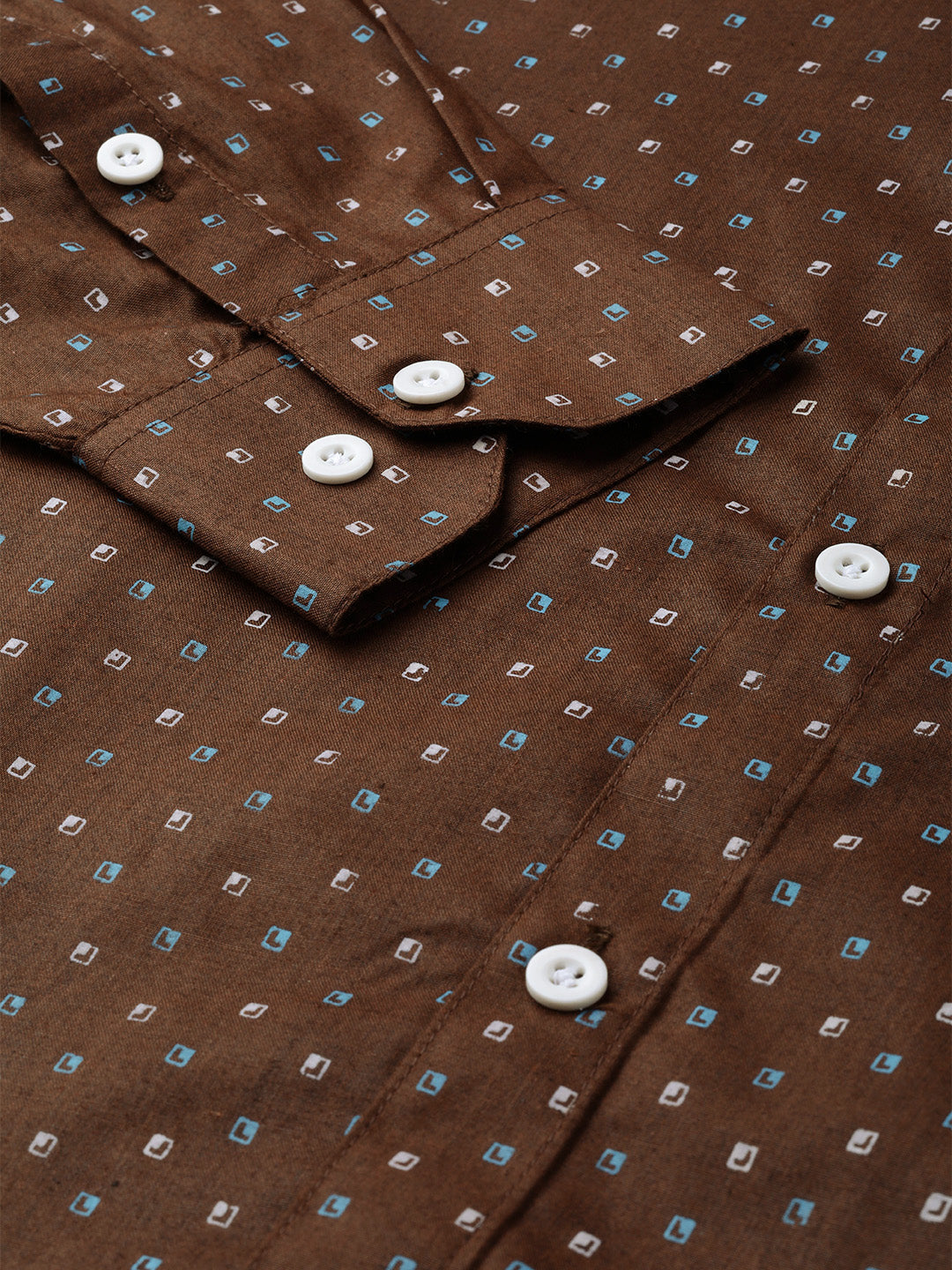 Jainish Brown Men's Cotton Printed Formal Shirts ( SF 716Coffee ) | Grocsy