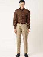 Jainish Brown Men's Cotton Printed Formal Shirts ( SF 716Coffee ) | Grocsy