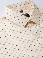 Jainish Cream Men's Cotton Printed Formal Shirts ( SF 716Cream ) | Grocsy