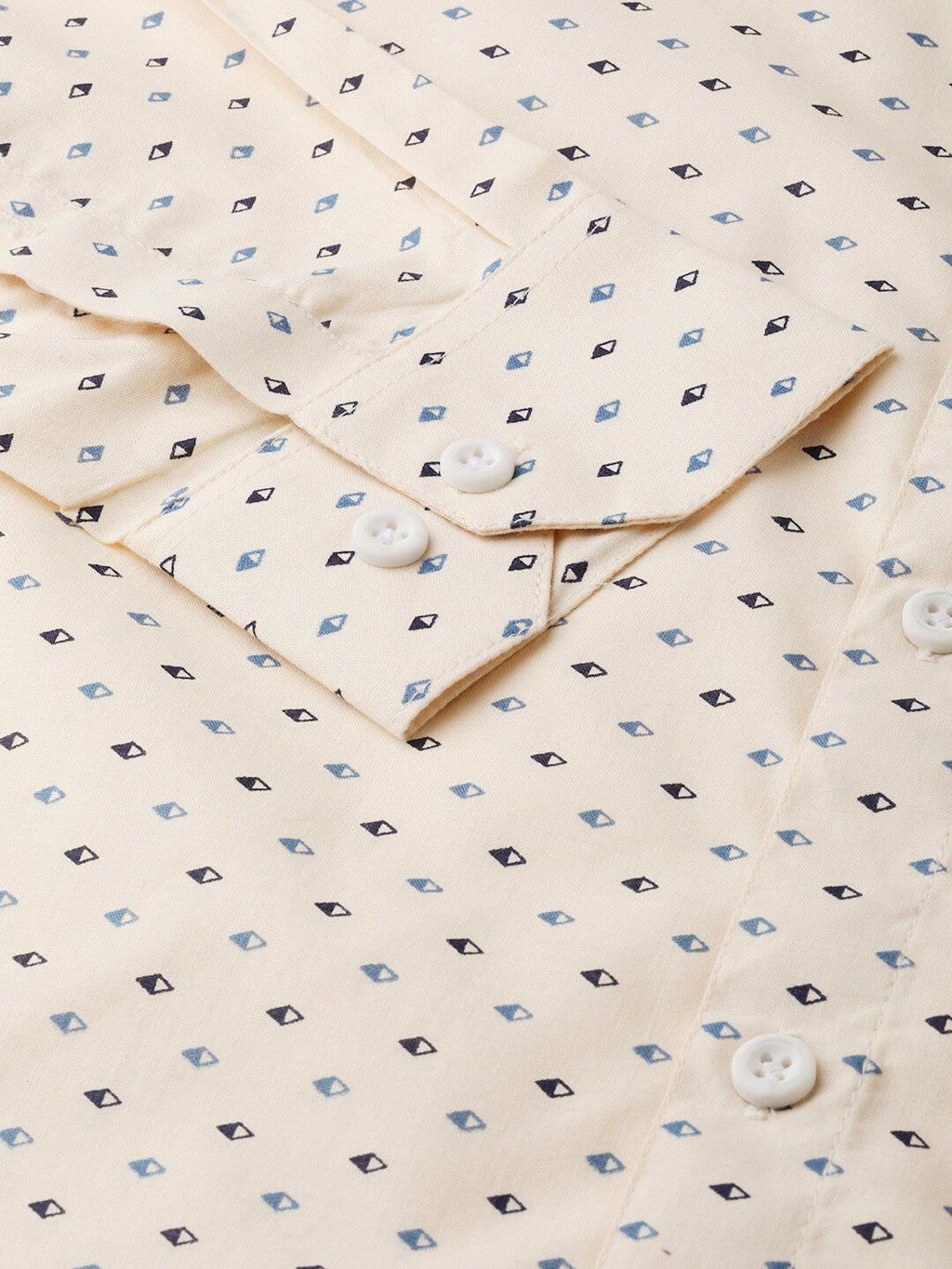 Jainish Cream Men's Cotton Printed Formal Shirts ( SF 716Cream ) | Grocsy