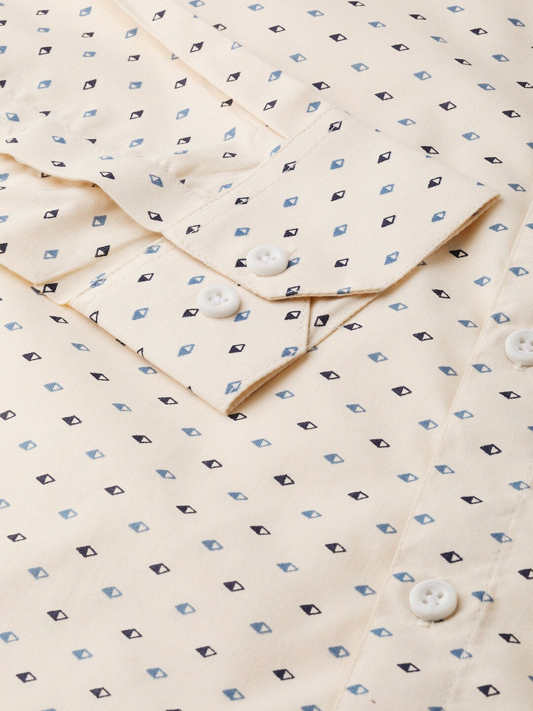 Jainish Cream Men's Cotton Printed Formal Shirts ( SF 716Cream ) | Grocsy