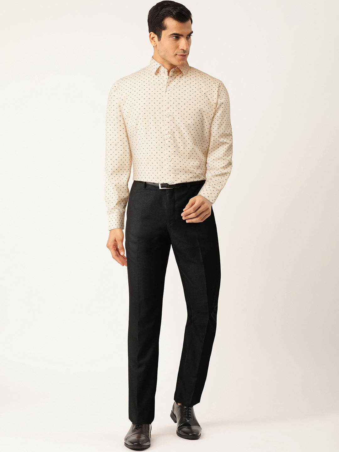 Jainish Cream Men's Cotton Printed Formal Shirts ( SF 716Cream ) | Grocsy