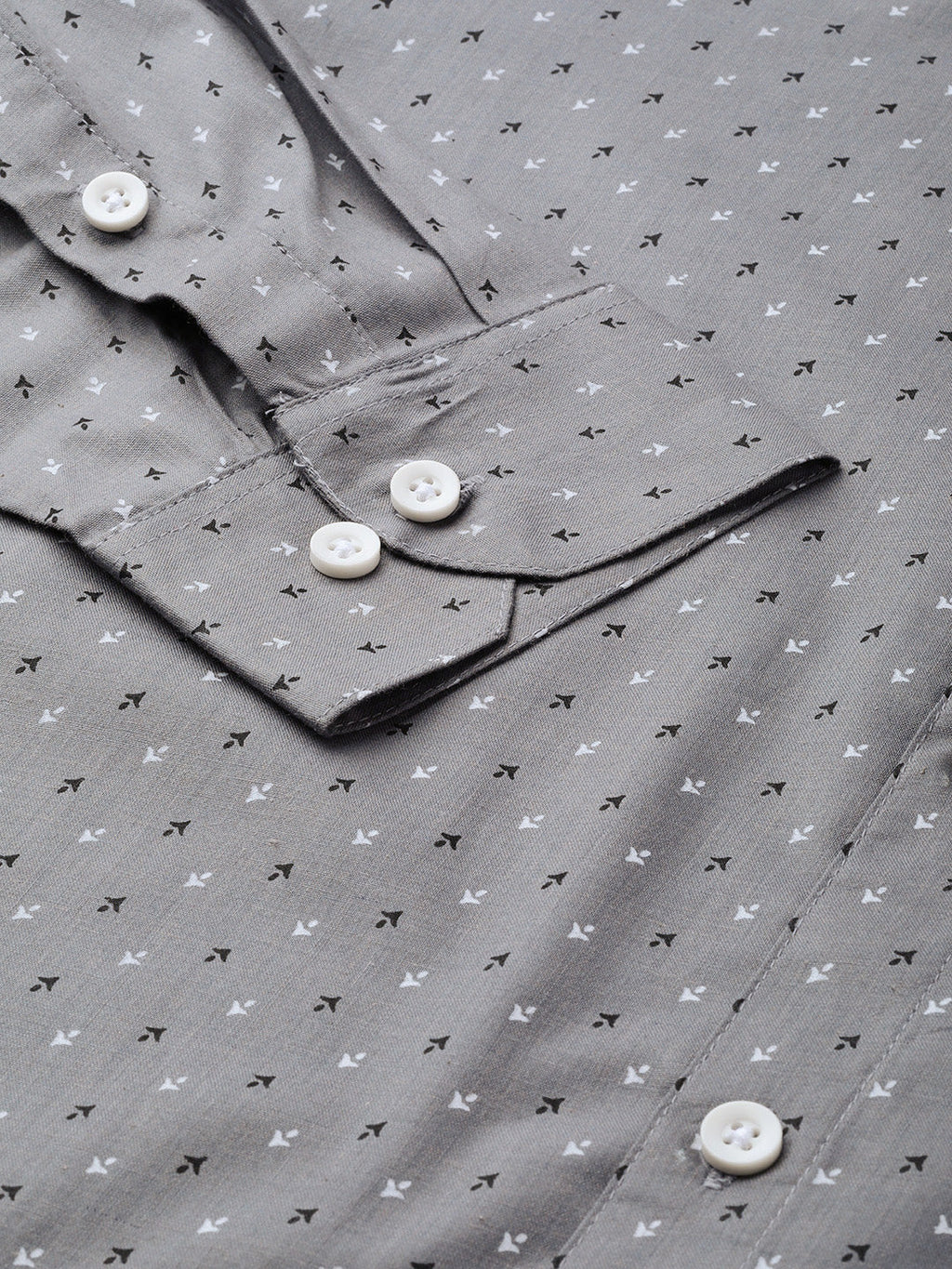 Jainish Grey Men's Cotton Printed Formal Shirts ( SF 716Grey ) | Grocsy