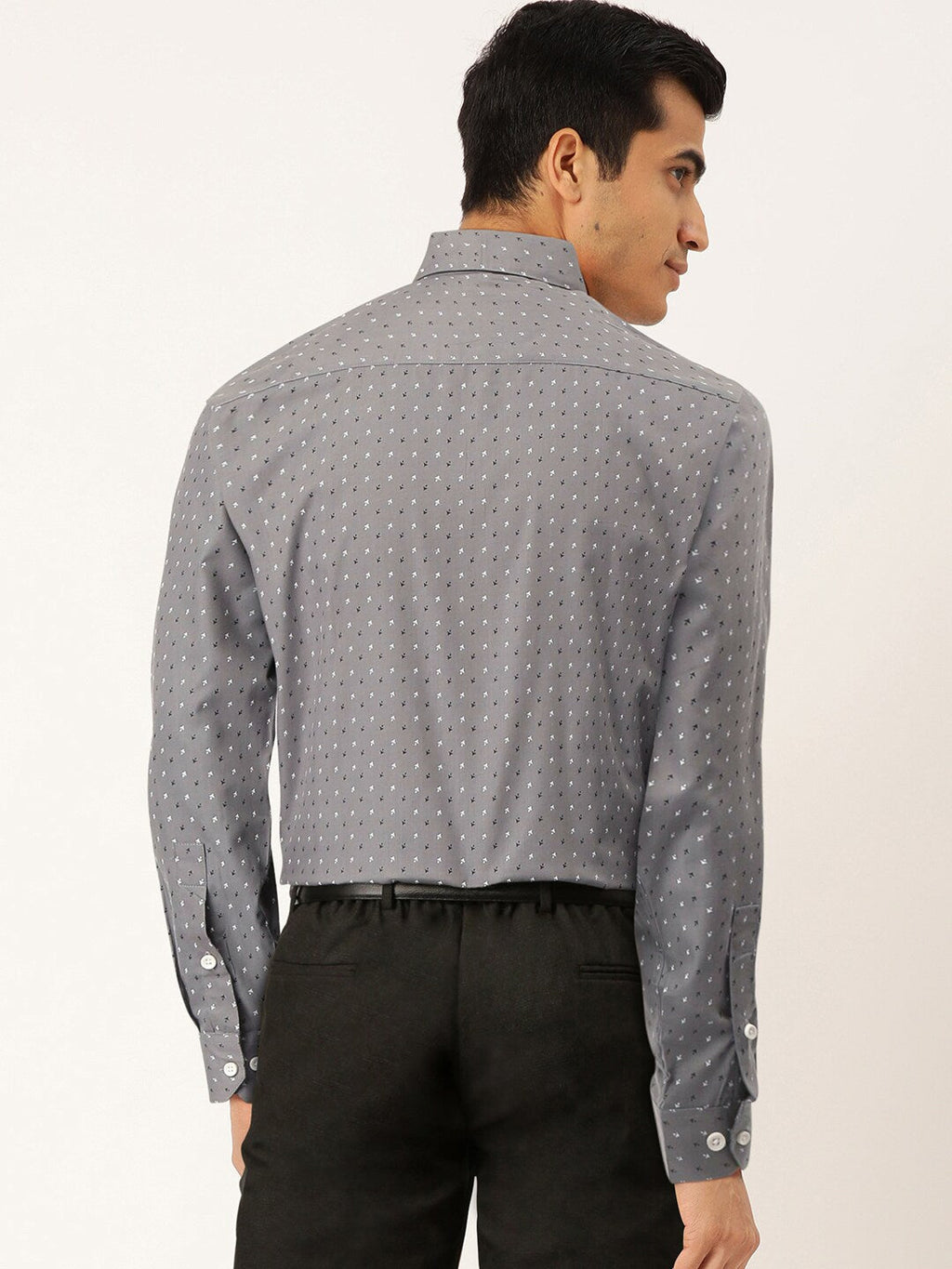 Jainish Grey Men's Cotton Printed Formal Shirts ( SF 716Grey ) | Grocsy