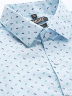 Jainish Blue Men's Cotton Printed Formal Shirts ( SF 716Sky ) | Grocsy