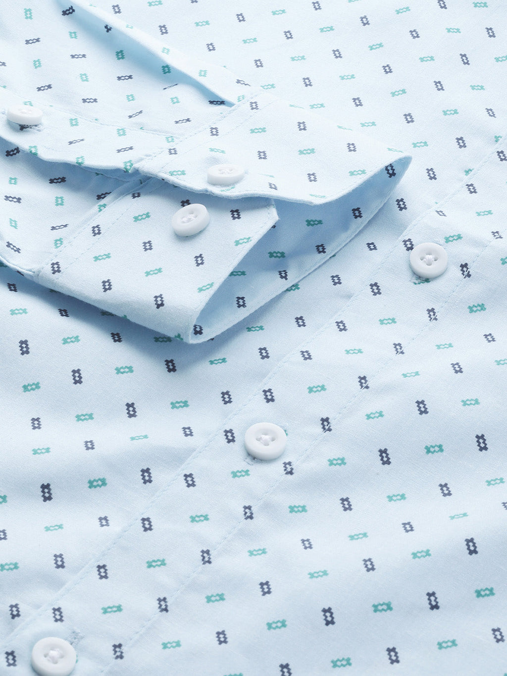 Jainish Blue Men's Cotton Printed Formal Shirts ( SF 716Sky ) | Grocsy