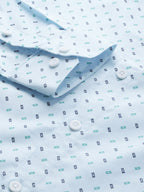 Jainish Blue Men's Cotton Printed Formal Shirts ( SF 716Sky ) | Grocsy