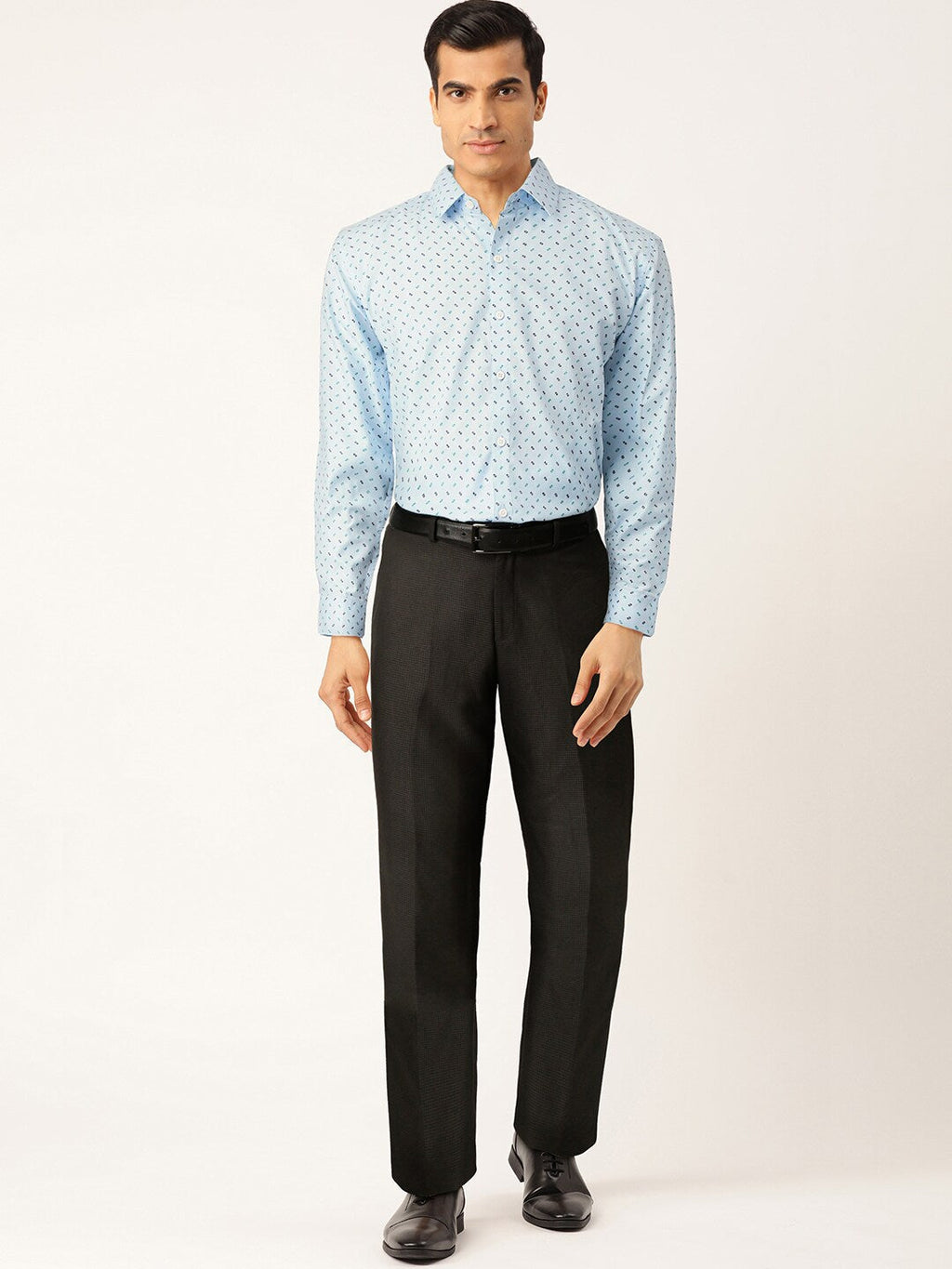 Jainish Blue Men's Cotton Printed Formal Shirts ( SF 716Sky ) | Grocsy