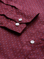 Jainish Purple Men's Cotton Printed Formal Shirts ( SF 716Wine ) | Grocsy