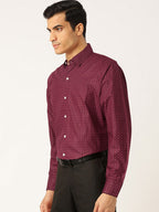 Jainish Purple Men's Cotton Printed Formal Shirts ( SF 716Wine ) | Grocsy