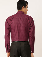 Jainish Purple Men's Cotton Printed Formal Shirts ( SF 716Wine ) | Grocsy