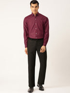Jainish Purple Men's Cotton Printed Formal Shirts ( SF 716Wine ) | Grocsy