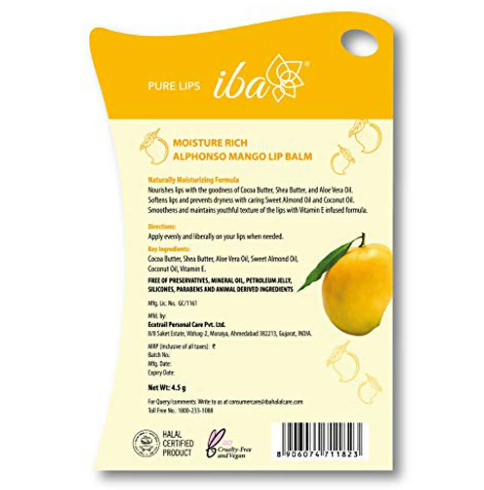 Iba Moisture Rich Lip Balm - Alphonso Mango | Grocsy