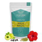 TEAFORA Amla Magic Green Tea | Whole Leaf Tea | Blended with Amla, Hibiscus, Fennel, Cardamom & Cinnamon | 100% NATURAL | Brew Hot or Iced Tea | Grocsy