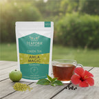 TEAFORA Amla Magic Green Tea | Whole Leaf Tea | Blended with Amla, Hibiscus, Fennel, Cardamom & Cinnamon | 100% NATURAL | Brew Hot or Iced Tea | Grocsy