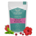 TEAFORA Berry Punch Green Tea | Zingy & Refreshing | Darjeeling Tea Loose | 100% Natural Fresh Berries & Hibiscus Flower | Brew Hot or Iced Tea | Grocsy