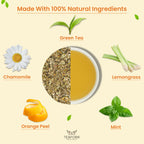 TEAFORA Chamomile Mint Green Tea | Darjeeling Loose Leaf Tea | Natural Sleep Tea with Calming & Relaxing Properties | 50 Cups Hot or Iced Tea | Grocsy